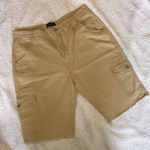 Camel cargo pocket shorts